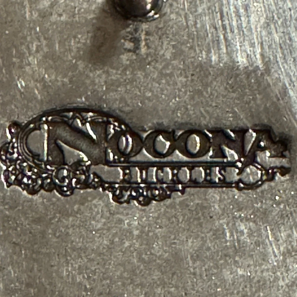 Nocona Silver Horse Head Rhinestone Western‎ Floral Scroll Oval Belt Buckle